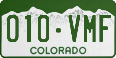 CO license plate 010VMF