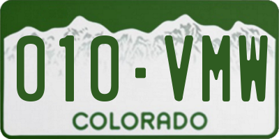 CO license plate 010VMW