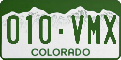 CO license plate 010VMX