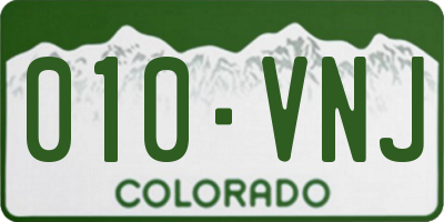 CO license plate 010VNJ
