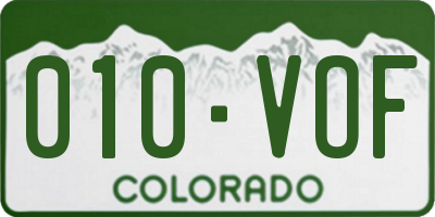 CO license plate 010VOF