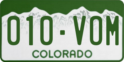 CO license plate 010VOM