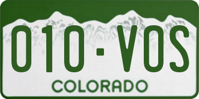 CO license plate 010VOS
