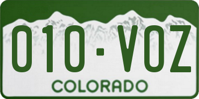 CO license plate 010VOZ