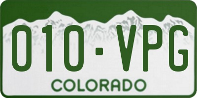 CO license plate 010VPG