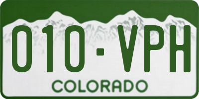 CO license plate 010VPH