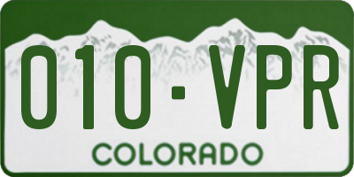 CO license plate 010VPR