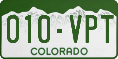CO license plate 010VPT