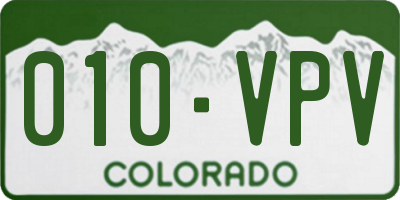 CO license plate 010VPV