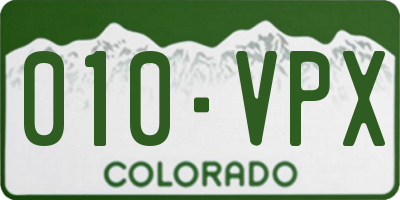 CO license plate 010VPX