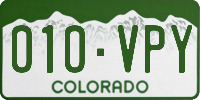 CO license plate 010VPY