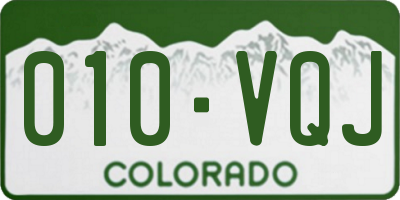 CO license plate 010VQJ
