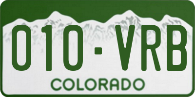 CO license plate 010VRB