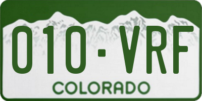 CO license plate 010VRF