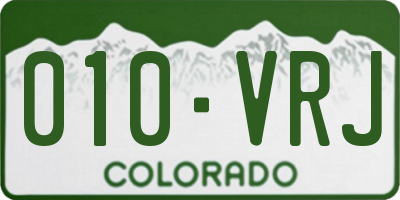 CO license plate 010VRJ