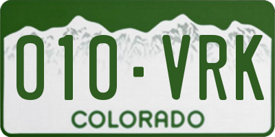 CO license plate 010VRK