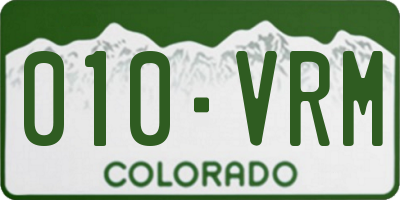 CO license plate 010VRM