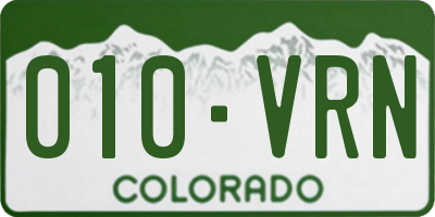 CO license plate 010VRN