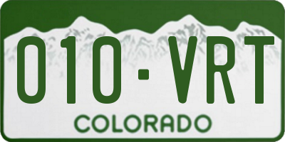 CO license plate 010VRT