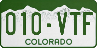 CO license plate 010VTF