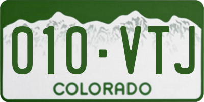 CO license plate 010VTJ