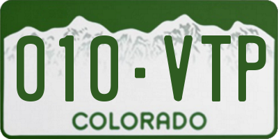 CO license plate 010VTP