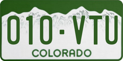 CO license plate 010VTU
