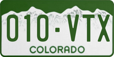 CO license plate 010VTX