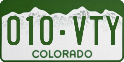 CO license plate 010VTY