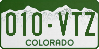 CO license plate 010VTZ