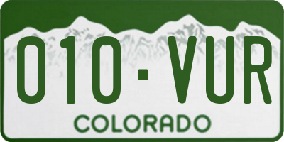 CO license plate 010VUR
