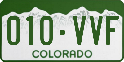 CO license plate 010VVF