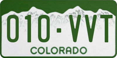 CO license plate 010VVT