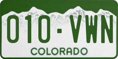 CO license plate 010VWN