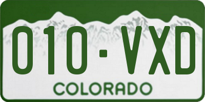 CO license plate 010VXD