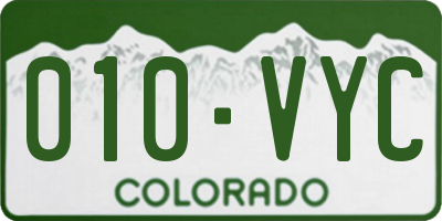 CO license plate 010VYC