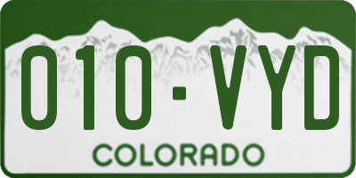 CO license plate 010VYD