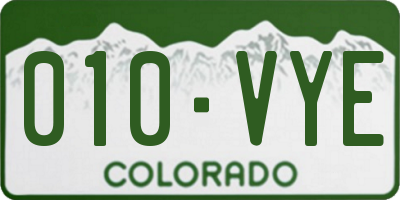 CO license plate 010VYE