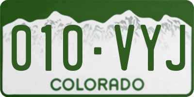 CO license plate 010VYJ