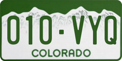 CO license plate 010VYQ