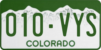 CO license plate 010VYS