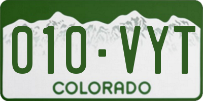 CO license plate 010VYT