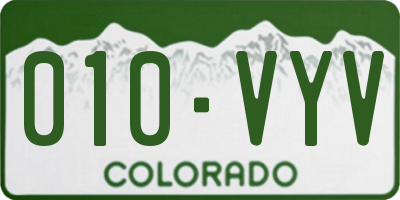 CO license plate 010VYV
