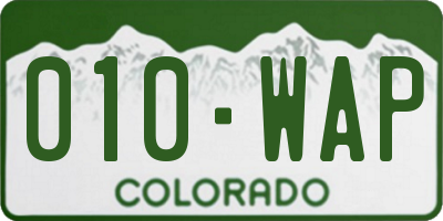 CO license plate 010WAP