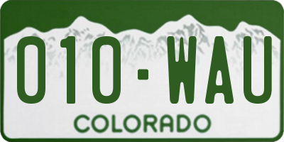 CO license plate 010WAU