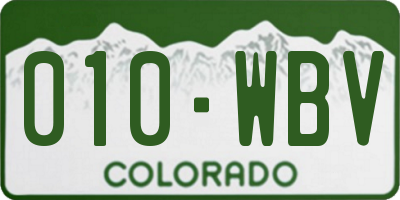 CO license plate 010WBV