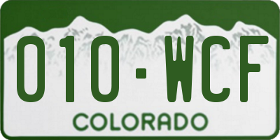CO license plate 010WCF