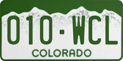 CO license plate 010WCL