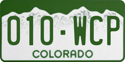 CO license plate 010WCP