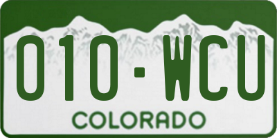 CO license plate 010WCU